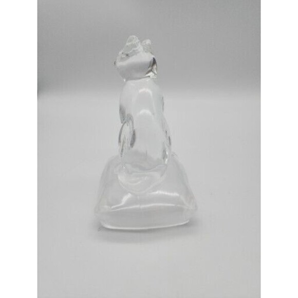 VTG Cat Figure Cristal d'Arques France Lead Crystal Glass On Pillow Paperweight - Picture 5 of 12